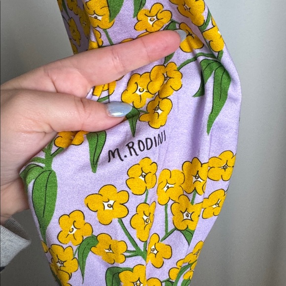 Mini Rodini Alpine Flower Kids Purple and Yellow Leggings Size 8-9 Y - Picture 3 of 6